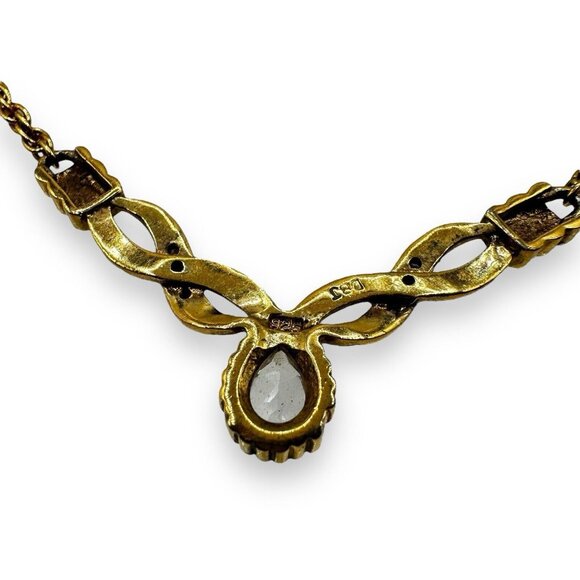 DEE BERKELEY Gold Vermeil Victorian Repro CZ Sterling Silver Pendant 925 Vtg DJB - Picture 5 of 6